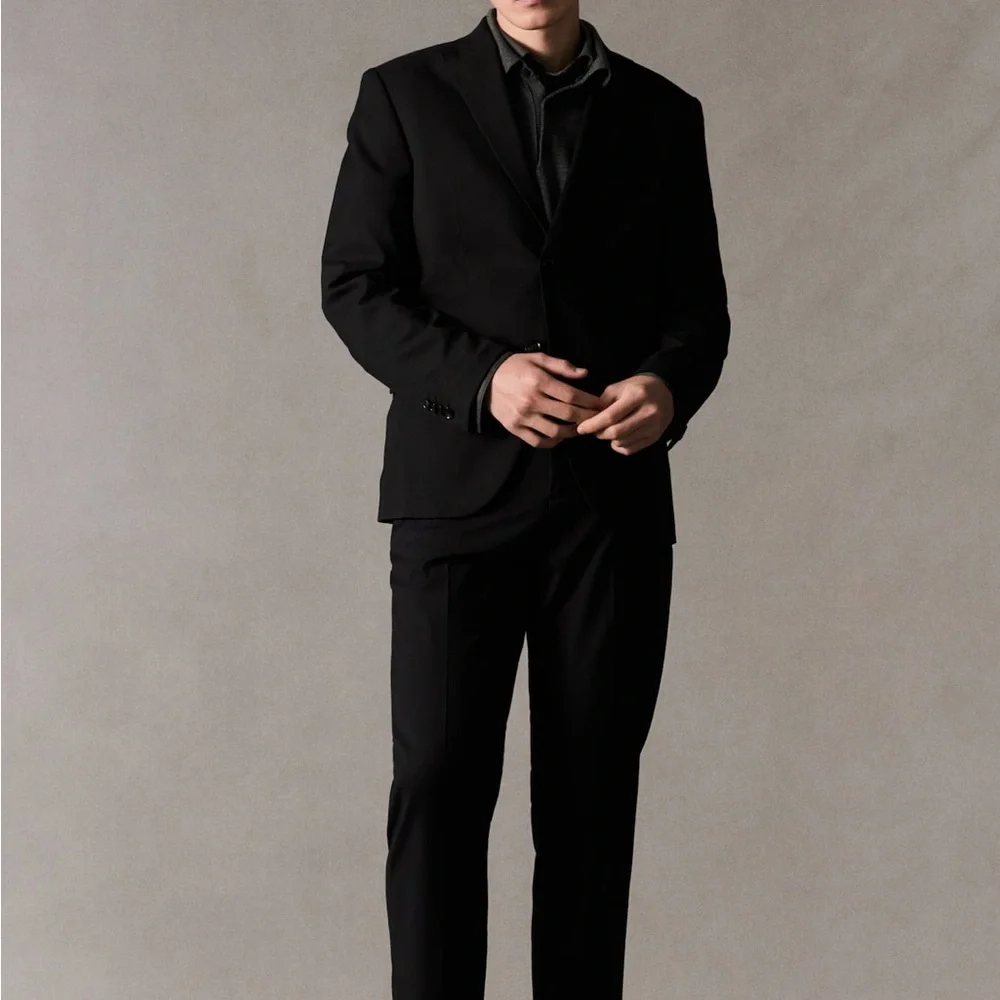 H&M Dark Gray Regular-Fit Single-Breasted Men’s Jacket